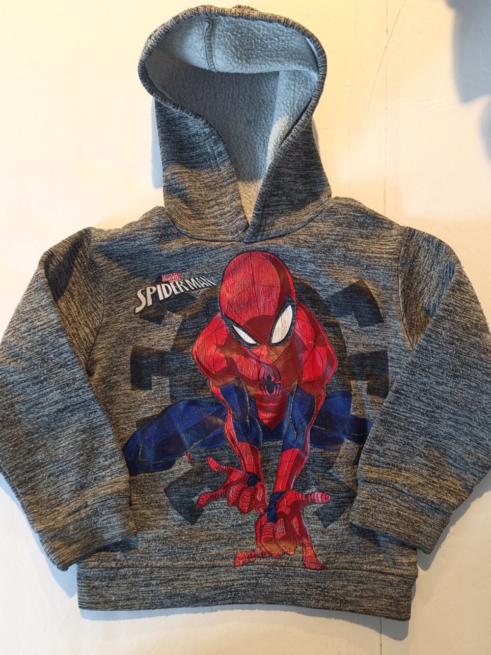 Spiderman Gray Hoodie with Red & Blue Graphic